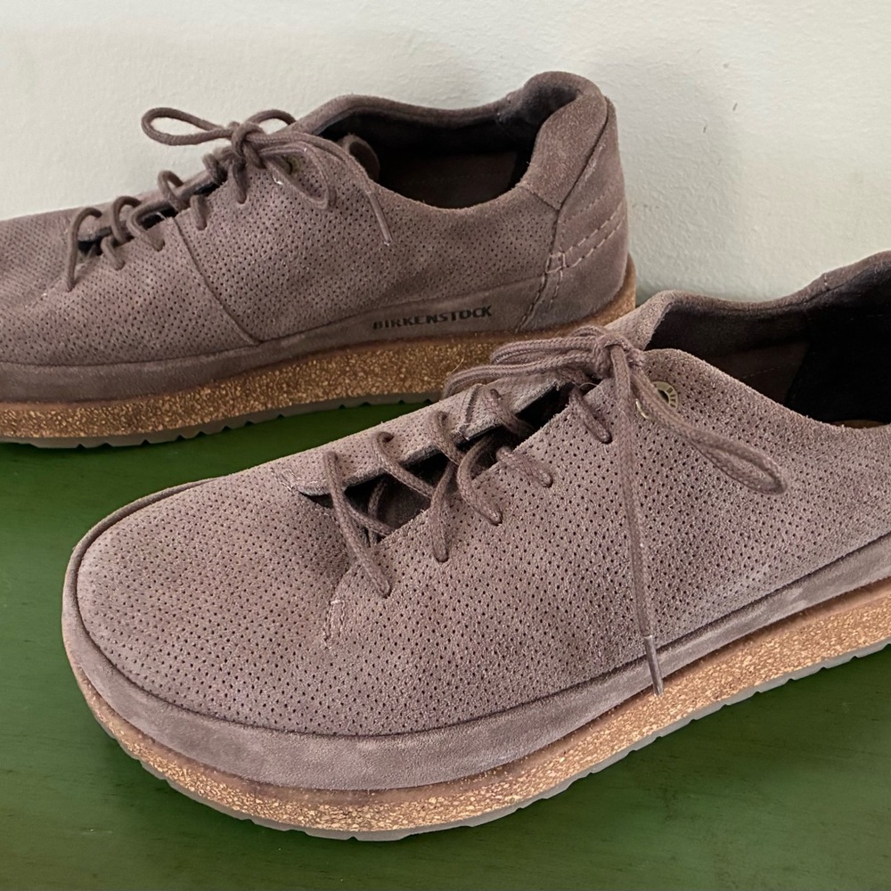 Birkenstock: Honnef Low Sandcastle Suede Leather Shoes - Picture 2 of 7